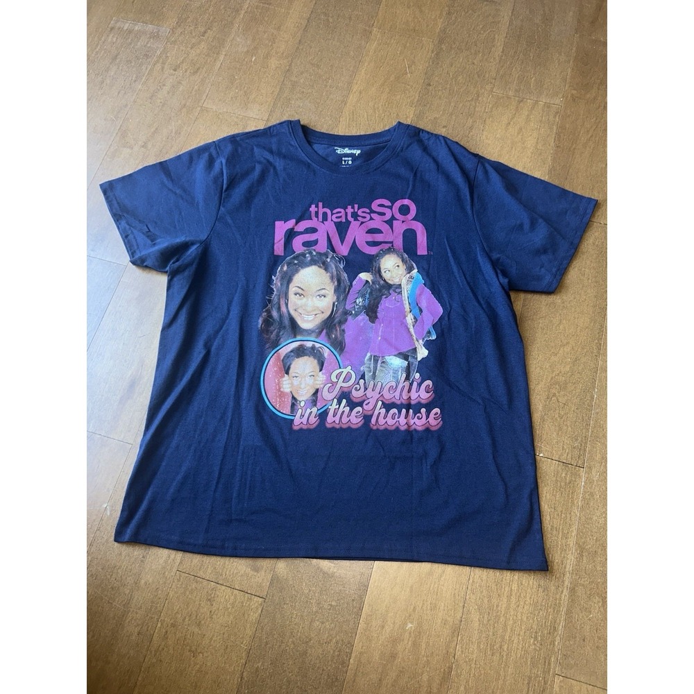 Disney Thats So Raven Graphic T-Shirt Navy Blue Psychic In The House Large Y2K - Picture 2 of 5